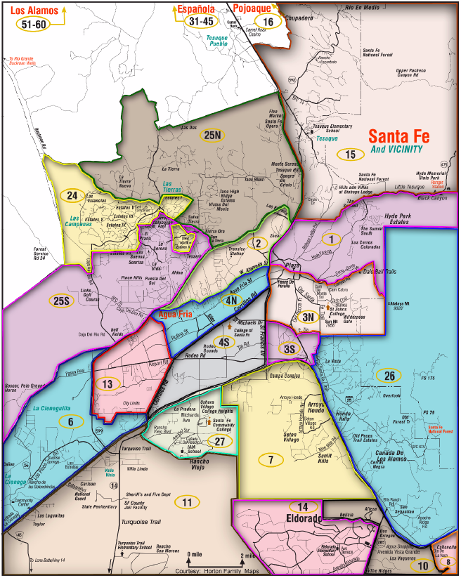 map of Santa Fe MLS areas